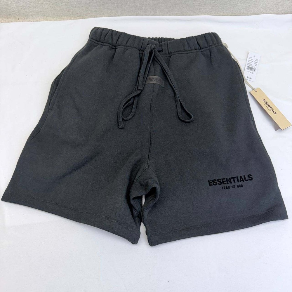 Fear of God Essentials Sweat Shorts XS Stretch Limo Black Gray NWT New
